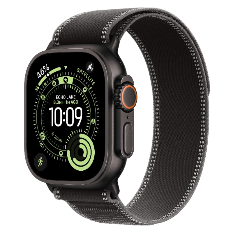 Apple Watch Ultra 3 49mm GPS + Cellular, Black Titanium ремешок Black/Charcoal Trail Loop M/L  (MF1H4)
