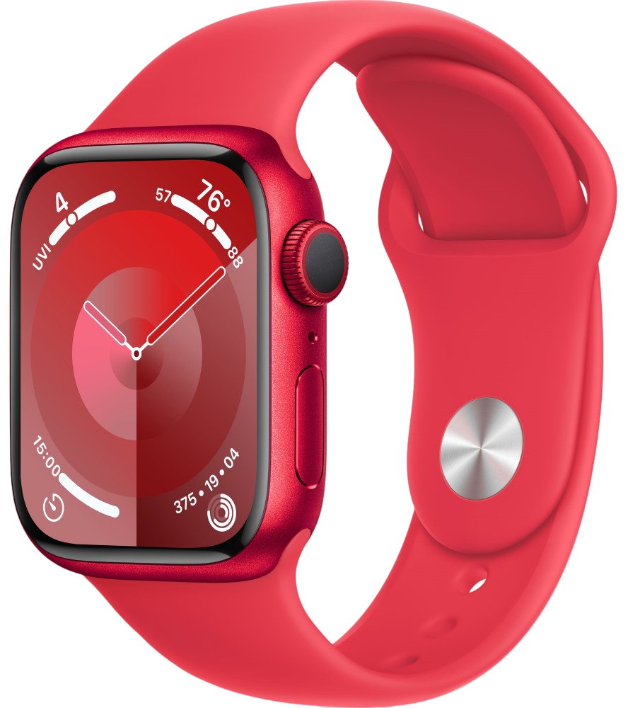 Apple Watch Series 9 GPS 41мм корпус из алюминия Красные + ремешок Sport Band Красный