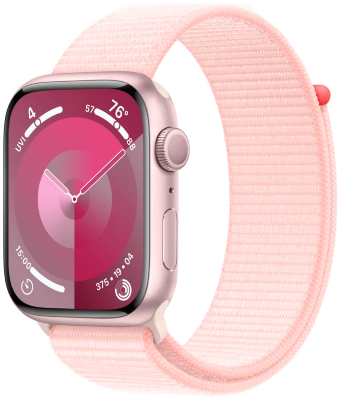 Apple Watch Series 9 GPS 45мм корпус из алюминия Розовые + ремешок Sport Loop Розовый