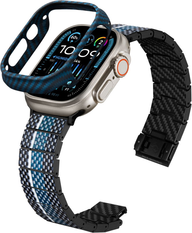 Чехол Pitaka для Apple Watch Ultra/Ultra 2 49 мм, кевлар, синий