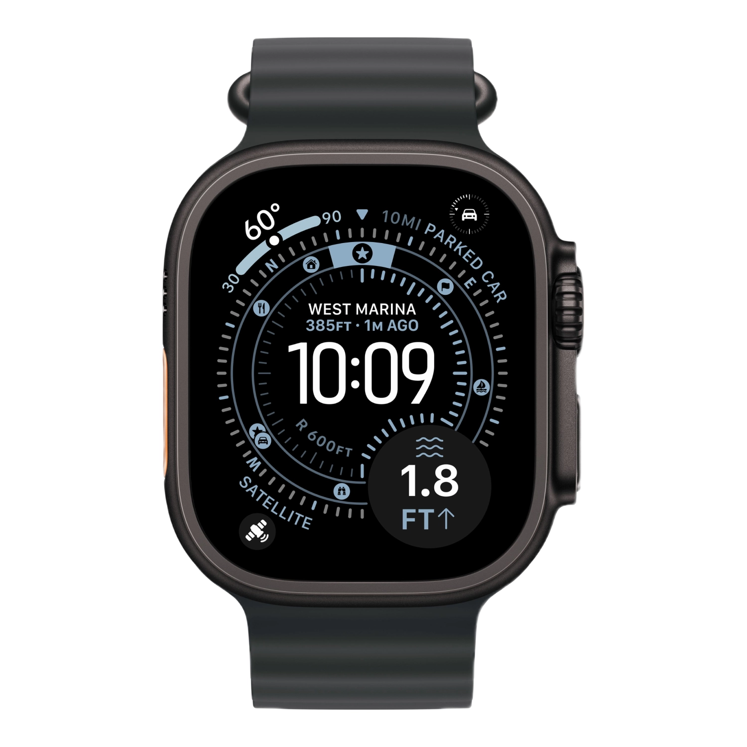Apple Watch Ultra 3 49mm GPS + Cellular Black Titanium Case Black Ocean Band One Size (MF0J4)