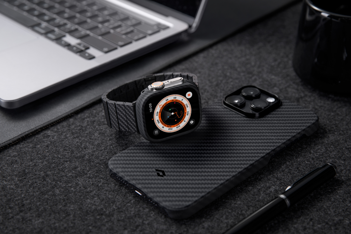 Чехол Pitaka для Apple Watch Ultra 49 мм, кевлар, черный