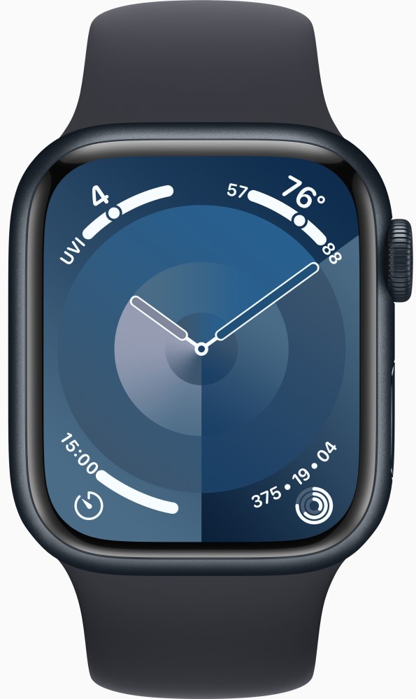 Apple Watch Series 9 GPS 45мм корпус из алюминия Темная ночь + ремешок Sport Band Темная ночь размер S/M (MR993)