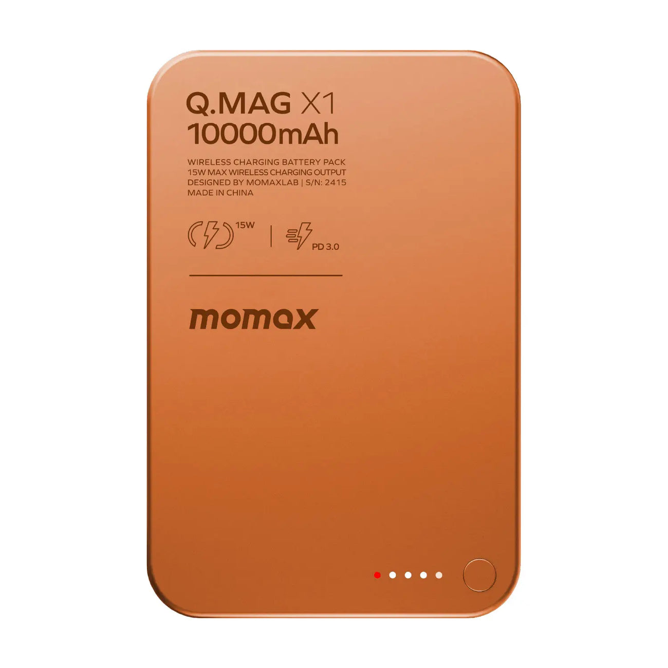 Беспроводное зарядное устройство Momax Q.Mag X1 10000 mAh, Оранжевый