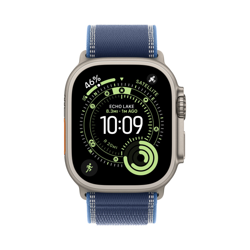 Apple Watch Ultra 3 49mm  GPS + Cellular, Natural Titanium ремешок Blue/Bright Blue Trail Loop M/L (MEWU4)