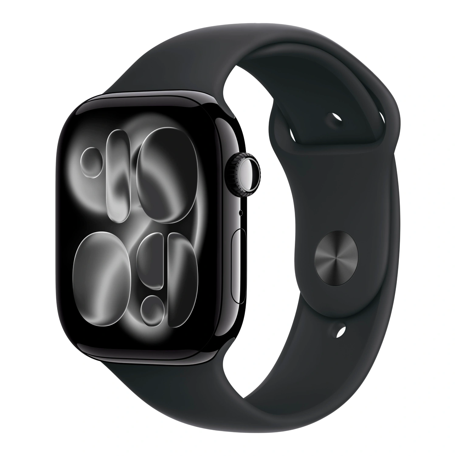Apple Watch Series 11, 46 мм, алюминий цвета «Jet Black», спортивный ремешок "Black", M/L (MEUX4)