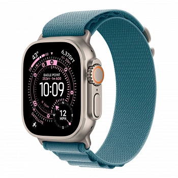 Apple Watch Ultra 3 49mm GPS + Cellular, Natural Titanium ремешок "Light Blue Alpine Loop" L (MEWP4)