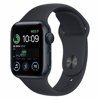 Apple Watch Series SE 2024 40mm Midnight Aluminum Case with Midnight Sand Sport Band M/L (MXE93)